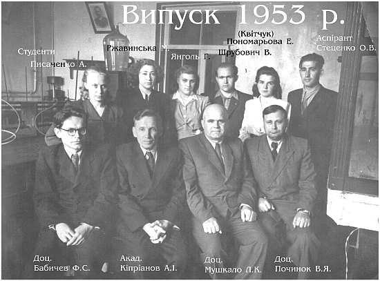 Lecturers and Graduates, 1953 year